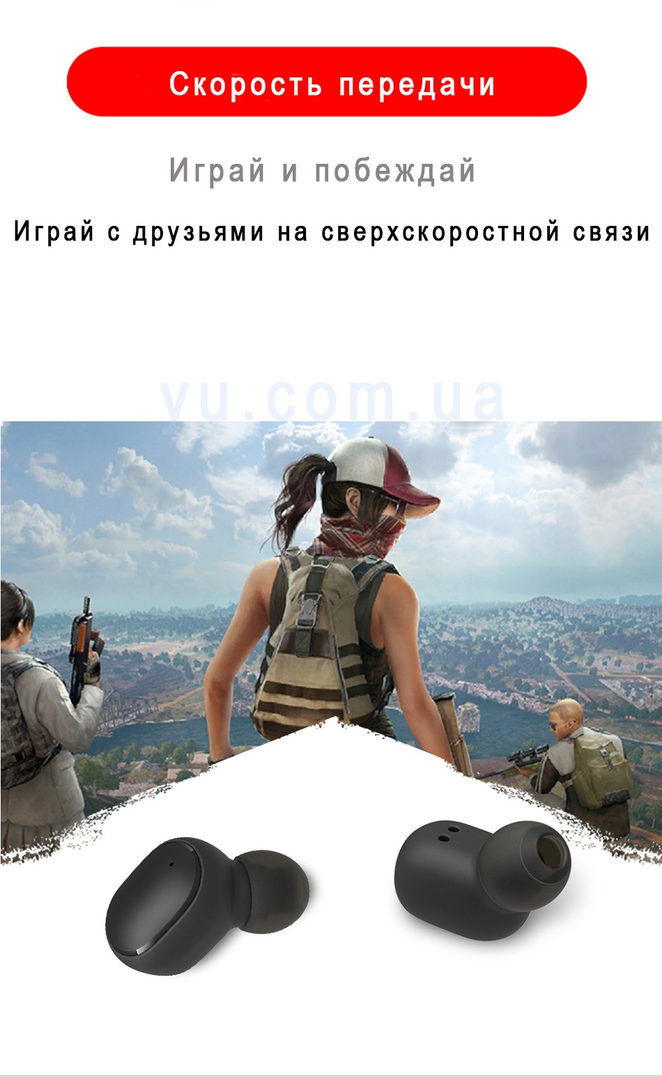 Бездротові Bluetooth навушники Aura TWS E6